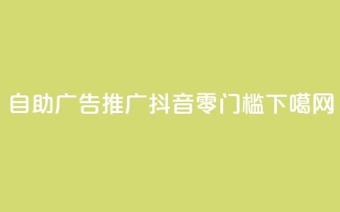 自助广告推广，抖音零门槛 第1张